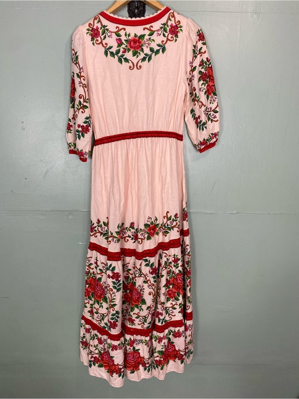 Farm Rio Flower Tapestry Maxi Dress Pink Floral Sundress Medium - Picture 5 of 8